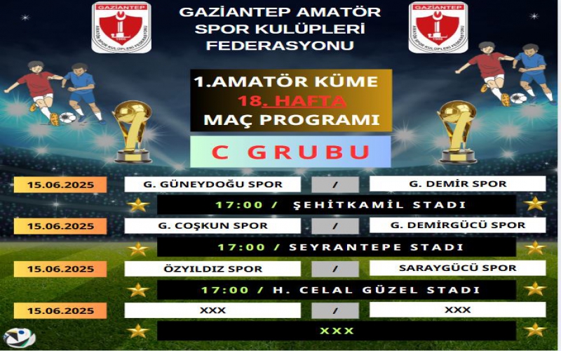 1. AMATÖR KÜME MAÇ PROGRAMI AÇIKLANDI.